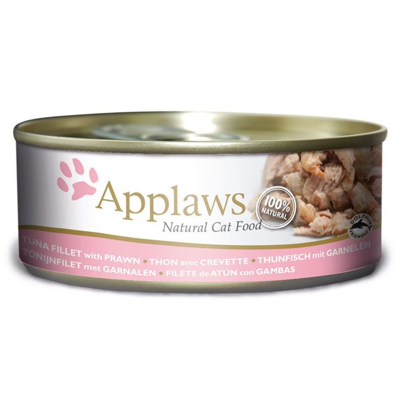 Applaws Tuna Fillet with Prawn in Broth Wet Cat Food 156g Tin – 156G