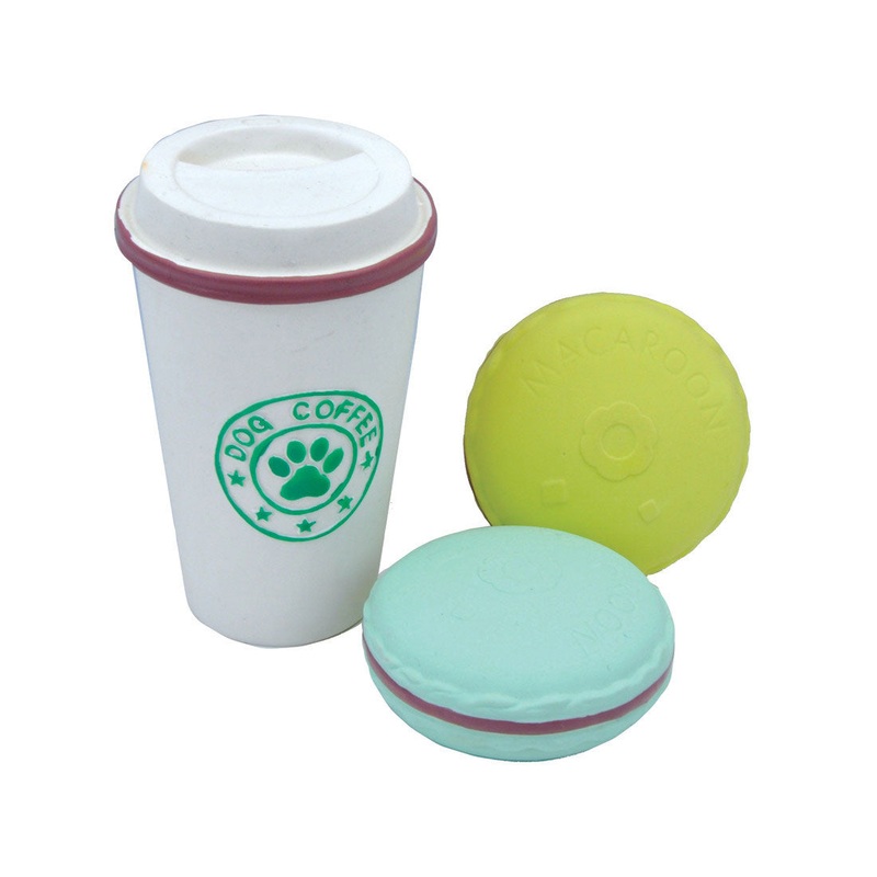 Coastal Li’l Pals Latex Toy Set, Coffee Cup and Two Cookies, 3.5in