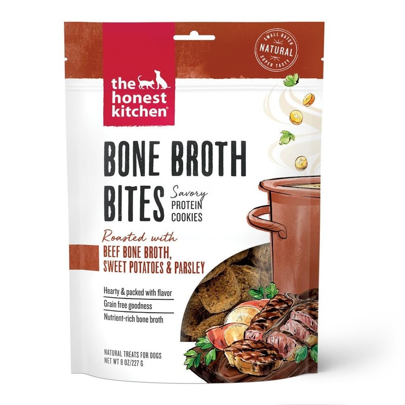 The Honest Kitchen Bone Broth Bites Roasted with Beef Bone Broth & Carrots Dog Treats 8 oz