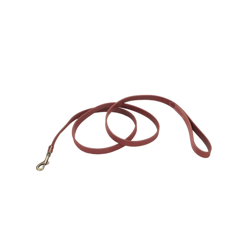 Circle T Rustic Leather Leash – Brick Red 5/8″ Wide 4 ft Long