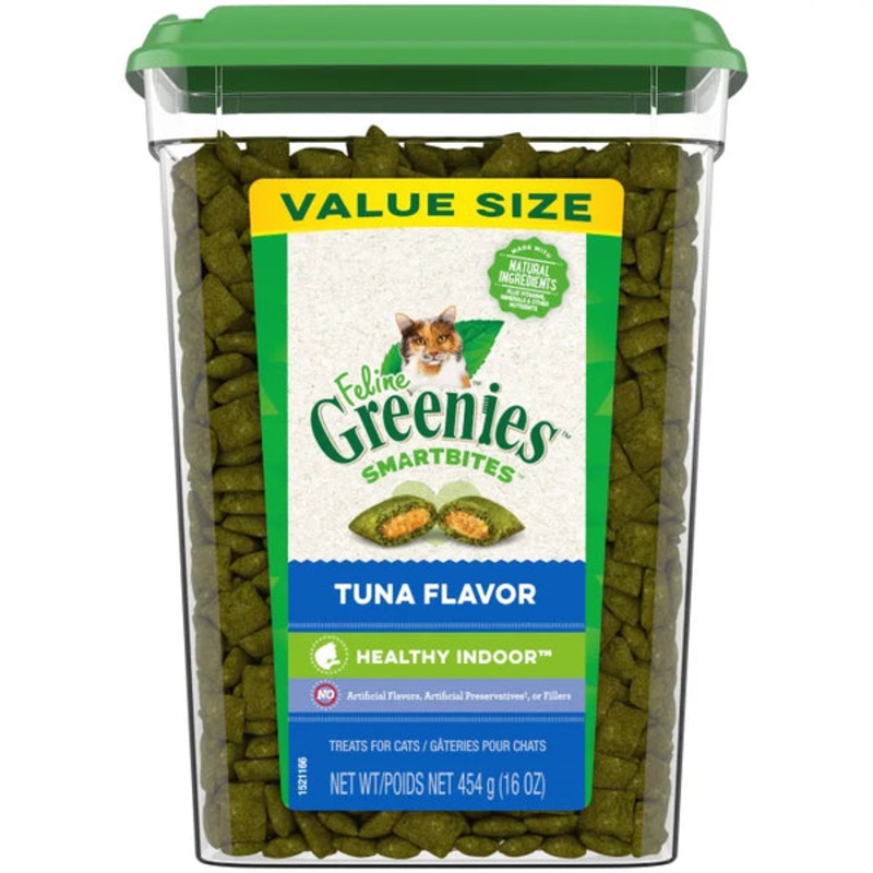 Feline Greenies Smartbites Healthy Indoor Tuna Flavor Natural Treats for Cats 16 oz