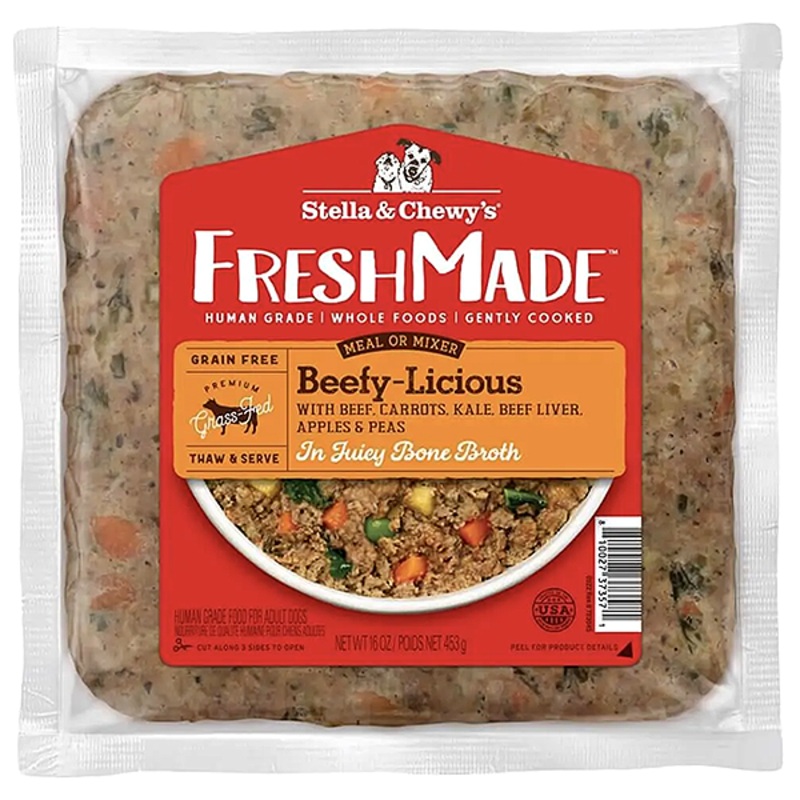 FreshMade Beefy-Licious Grain-Free Frozen Gently Cooked Beef Dog Food 16oz