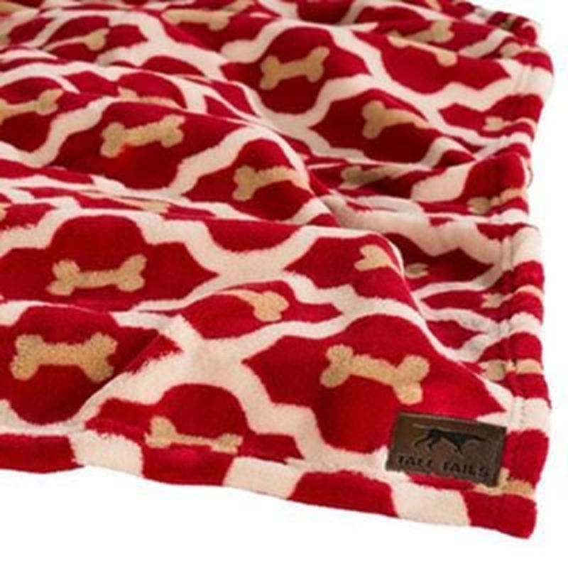 Tall Tails Red Bone Blanket 30 x 40 in