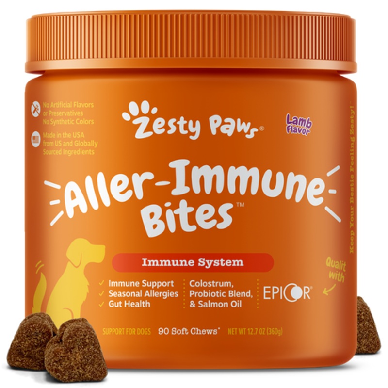 Zesty Paws Aller-immune Bites For Dogs Immune System All Ages Lamb Flavor