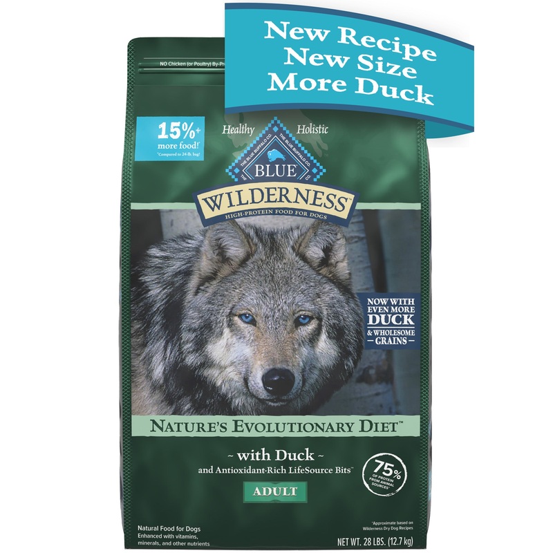Blue Buffalo Wilderness High Protein Natural Adult Dry Dog Food plus Wholesome Grains, Duck 28 lb. bag 28 lb.