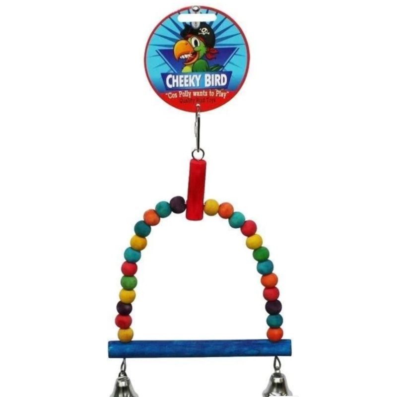 CHEEKY BIRD TOY WOOD BALL SWING SMALL