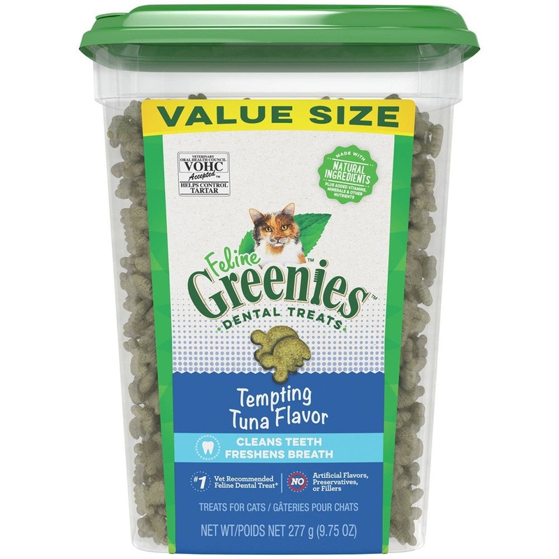 FELINE GREENIES Dental Treats Tempting Tuna Flavor 4.6 oz