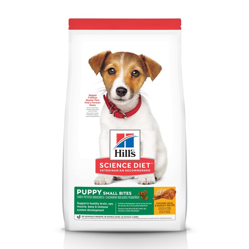 Hill’s Science Diet Puppy Small Bites Chicken Meal & Barley Recipe Dry Dog Food, 4.5 lb bag