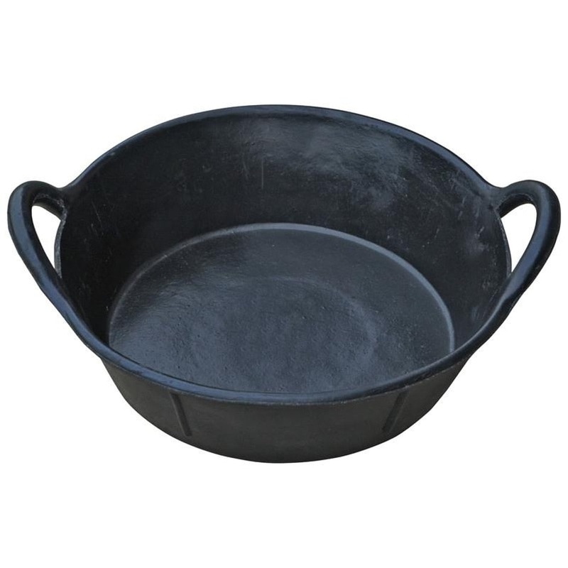 LITTLE GIANT RUBBER PAN WITH HANDLES 3 GAL BLACK