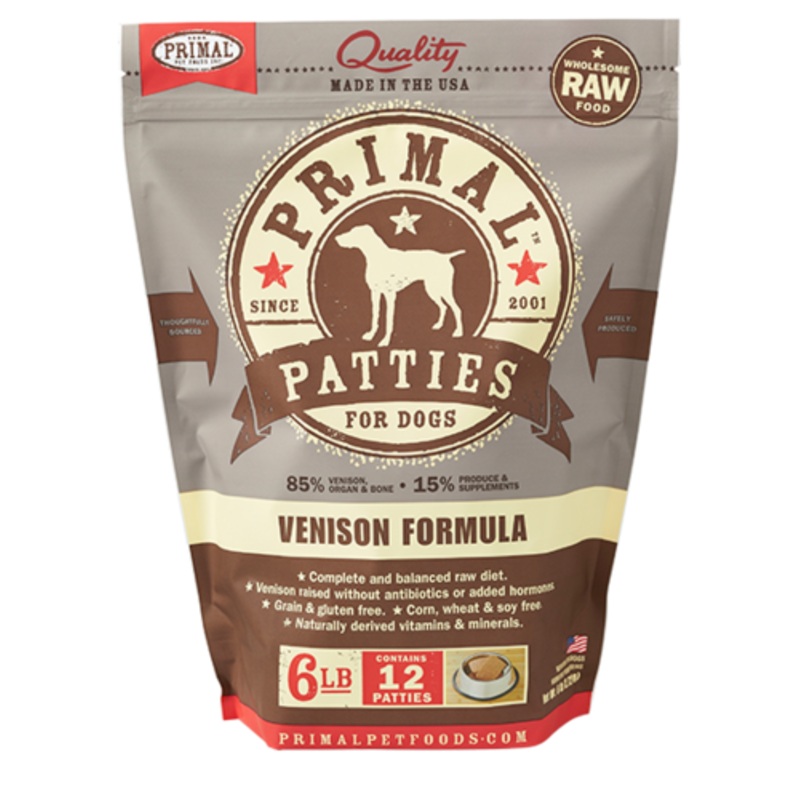 Primal Patties Raw Frozen Canine Venison Formula 6 Lb