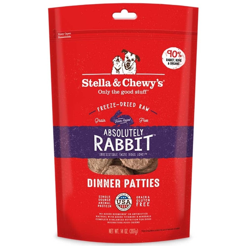 Stella & Chewy’s Absolutely Rabbit Grain Free Dinner Patties Freeze Dried Raw Dog Food 5.5 oz