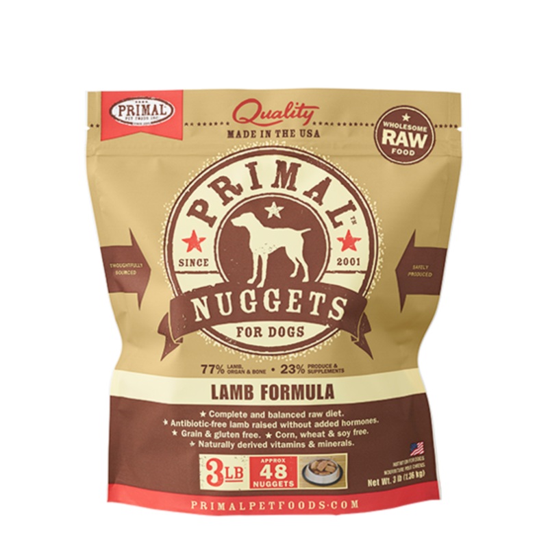 Primal Nuggets 3lbs Lamb Raw Dog Food