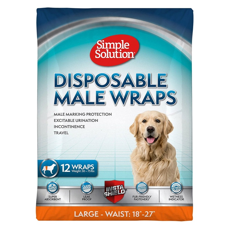 Simple Solution Disposable Male Dog Wraps – S