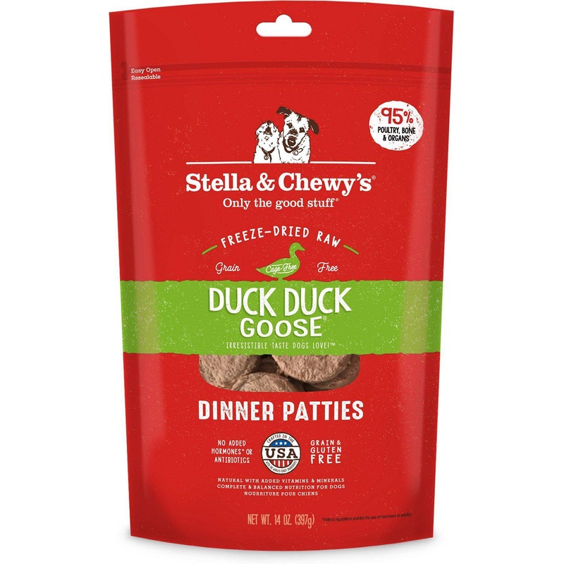 Stella & Chewy’s Duck Duck Goose Grain-Free Freeze-Dried Raw Dinner Patties Dog Food 5.5Oz