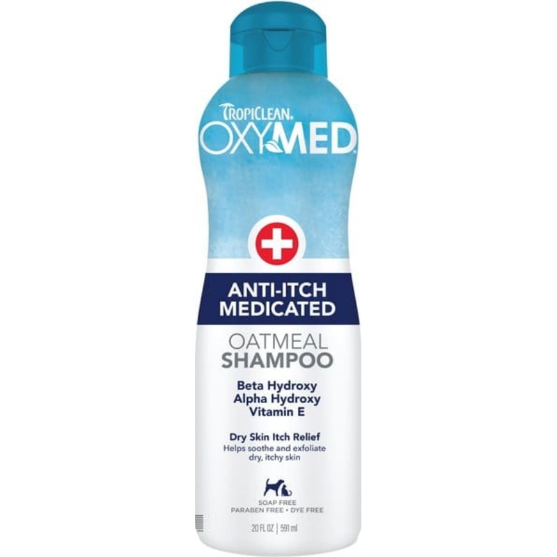 TropiClean OxyMed Medicated Itch Relief Oatmeal Shampoo for Dogs 20 oz