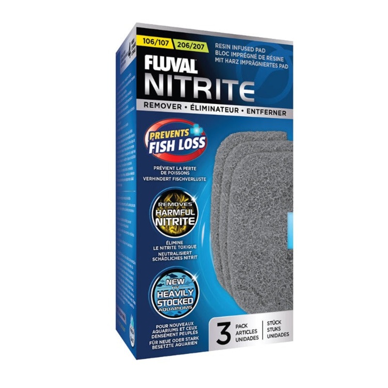 Fluval Canister Nitrite Remover Pads, 3 Pack 106-107 & 206-207 Premium Filter Pads