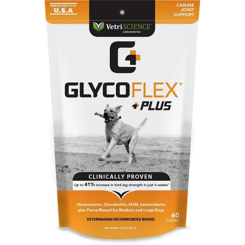GlycoFlex Plus Hip & Joint Support Bite-Sized Dog Chews Supplements for Medium & Large Sized Dogs 60 count