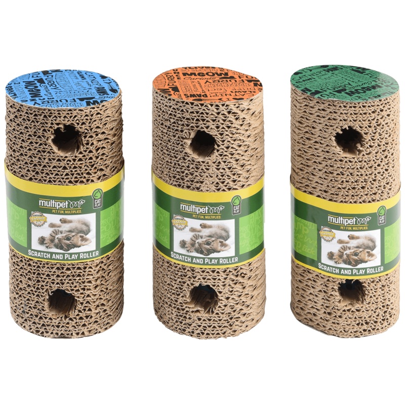 Multipet Cat Scratch Roller 7.5in Assorted