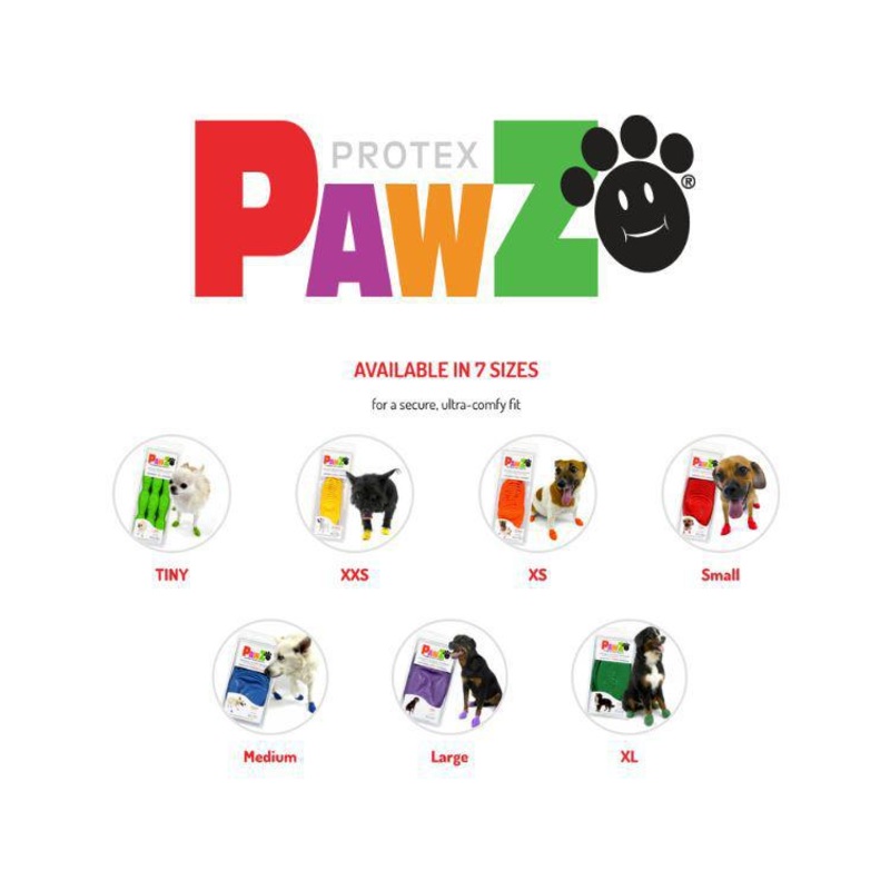 Pawz Reusable Rubber Dog Boots Tiny Green Apple