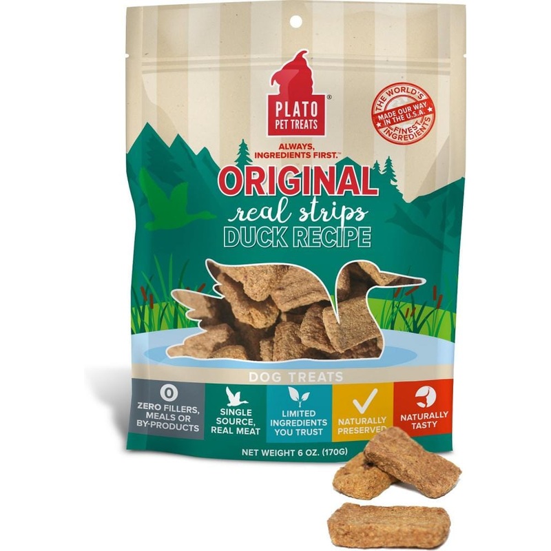 Plato All Natural Duck Strips Dog Treats 6 oz
