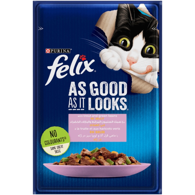Purina – Felix As Good As It Looks with Trout and Green Bean in Jelly 85g