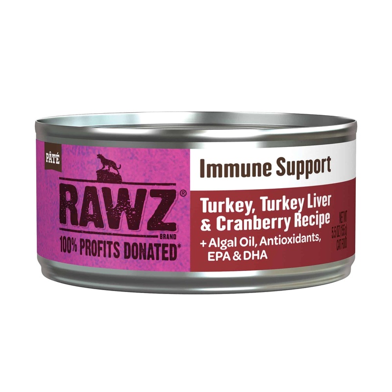 Rawz Immune Support Turkey, Turkey Liver and Cranberry Canned Cat Food Case 24 x 156g