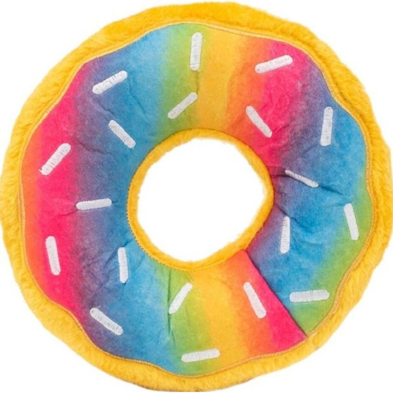 Zippy Paws Jumbo Rainbow Donutz Dog Toy 10.5″