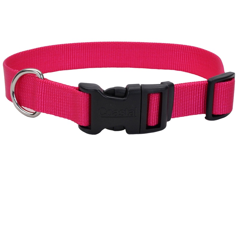 Coastal Adjustable Dog Collar Tuff Raspberry Medium 14-20 inch
