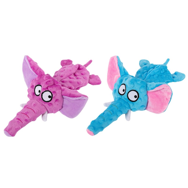 Crinkly Elephant Dog Toy (Assorted Colours) | Brookbrand Pets