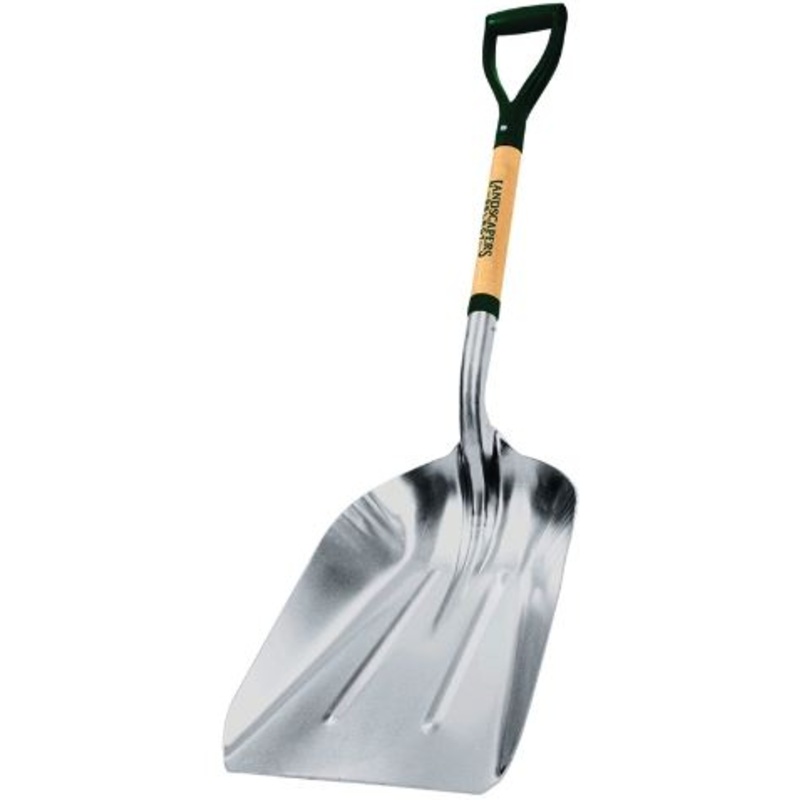 Landscapers Select Grain Scoop Shovel Aluminum Blade Wood D-Grip Handle