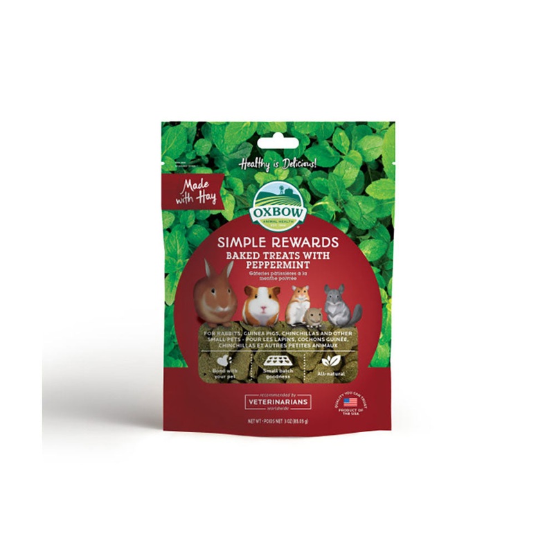 Oxbow Animal Health Simple Rewards Baked Treats with Peppermint 2 Oz