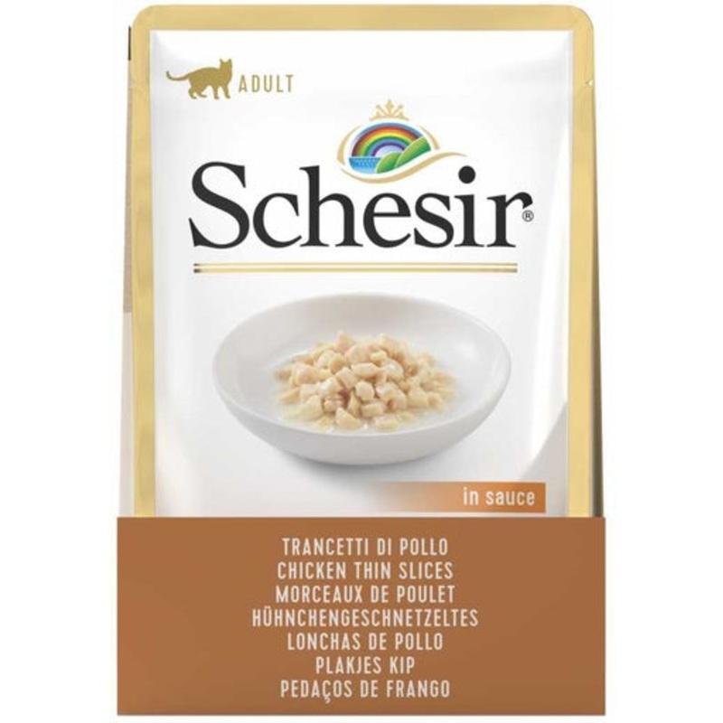Schesir Cat Pouch Thin Slices in Gravy 85g-Chicken (Min Order 85g – 20pcs)[Weight – 85g]