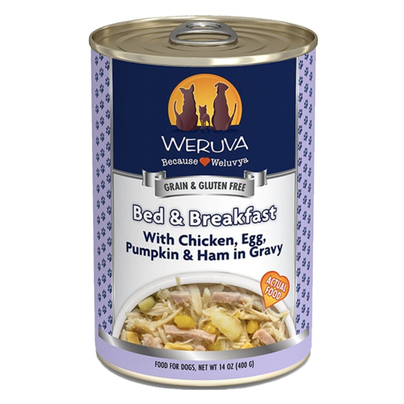 Bed & Breakfast with Chicken, Egg, Pumpkin & Ham in Gravy Grain-Free Canned Dog Food 14oz, case of 12