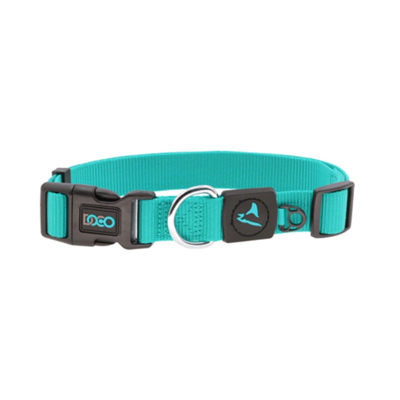 DOCO Signature Nylon Collar-2.0 x 34-51cm(M)-Turquoise