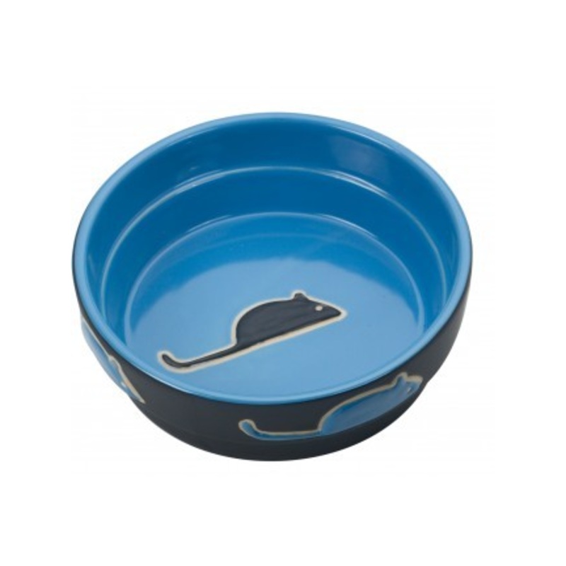 Ethical Pet Fresco Stoneware Cat Dish 5″ Blue