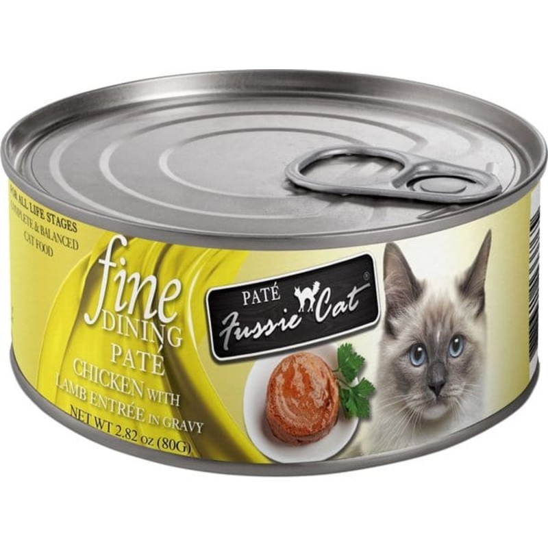 Fussie Cat Fine Dining Pate Chicken with Lamb Entre Canned Cat Food 2.82 oz