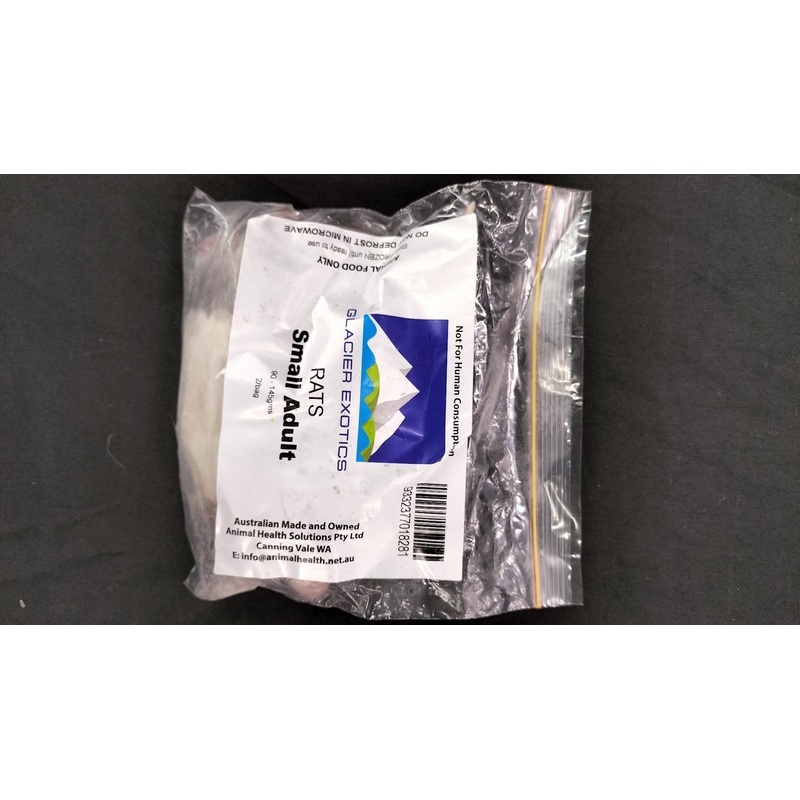 GLACIER EXOTICS FROZEN RATS ADULT SMALL (90-145G) 2 PACK