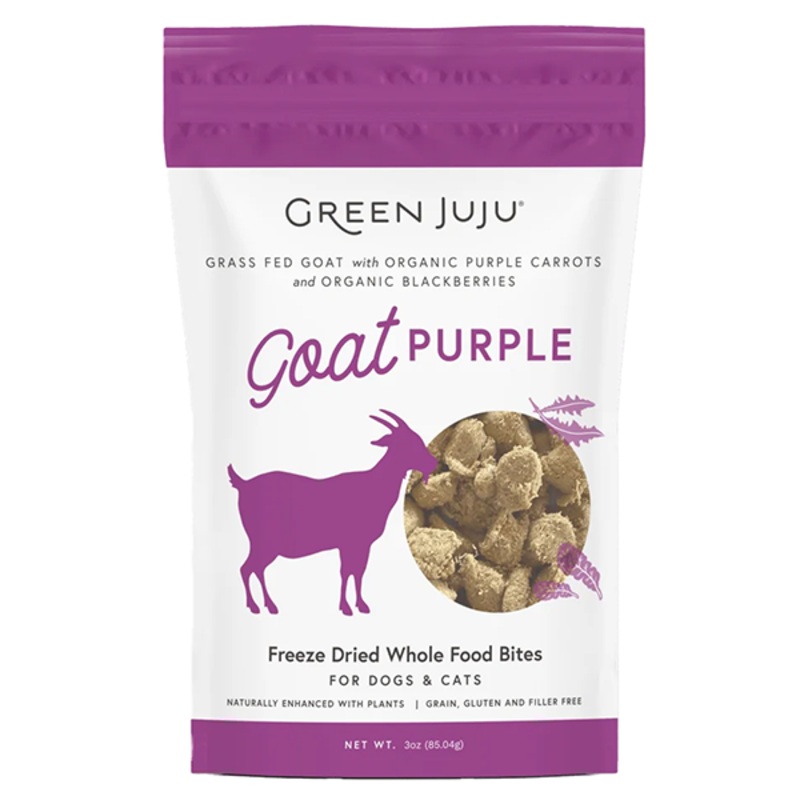Goat Purple Grass-Fed Goat with Organic Purple Carrots & Blackberries Freeze-Dried Grain-Free Whole Food Bites Dog & Cat Treats 3oz