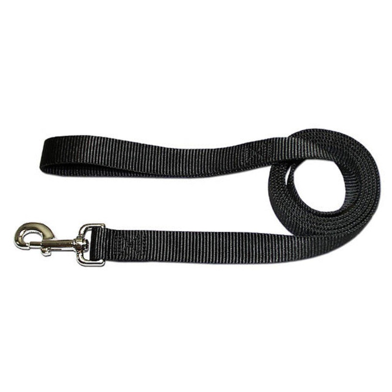 Omnipet Bravo Nylon one Ply nickel snap Dog Lead 1″ 6 feet-Black