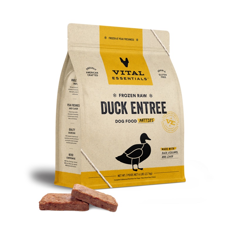 Vital Essentials Frozen Raw Duck Entree Dog Food Patties