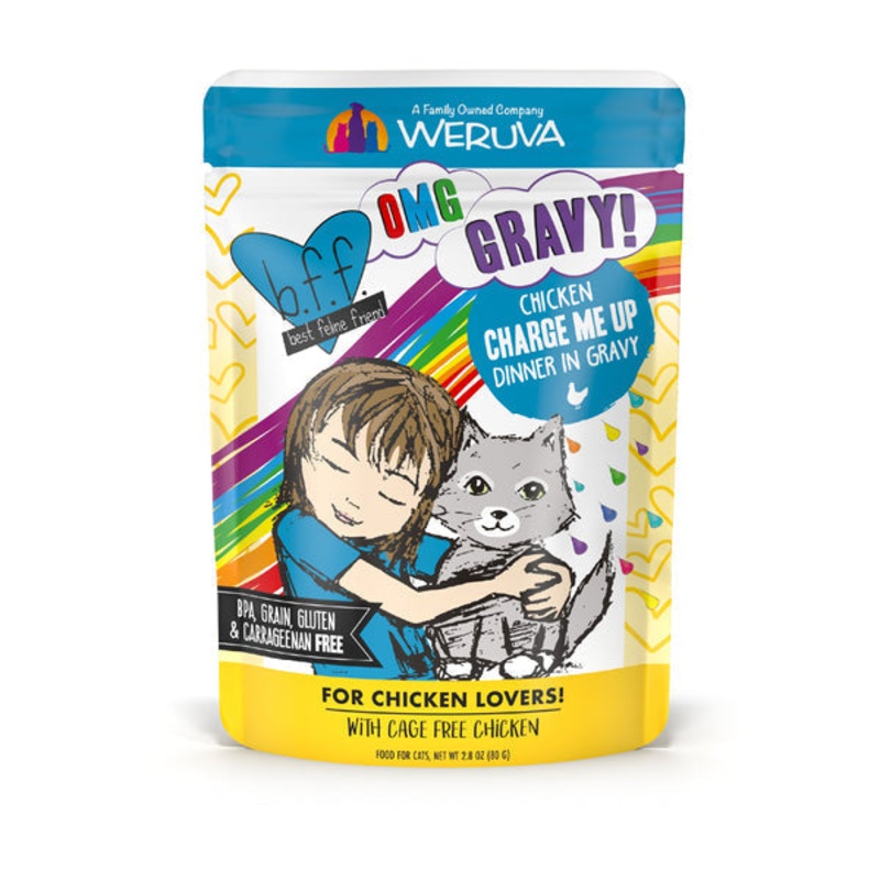 Weruva BFF OMG Chicken Charge Me Up Dinner in Gravy Wet Cat Food 2.8 Oz