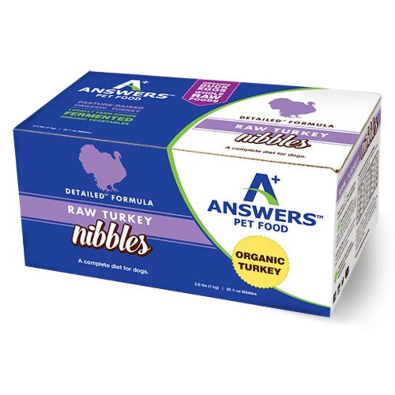 Answers Detailed Formula Raw Turkey Grain-Free Dog Food 2.2Lbs – Nibbles