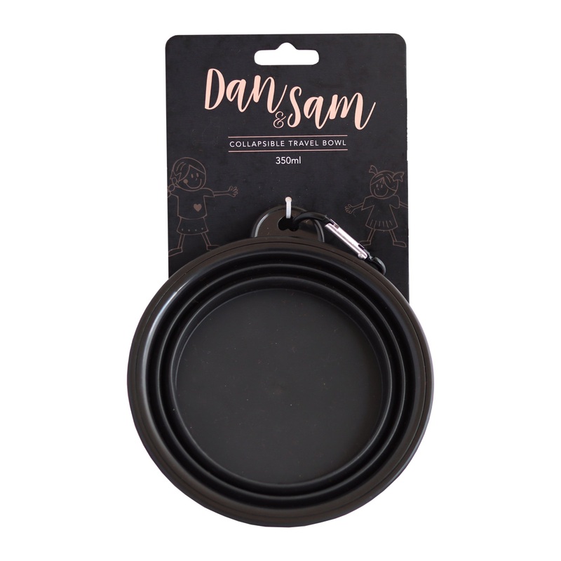 Dan & Sam – Collapsible Travel Bowl Black (Small) Small