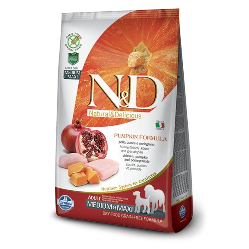 Farmina N&D Pumpkin Formula Medium & Maxi Chicken and Pomegranate Adult Dog Food 26.5 lbs