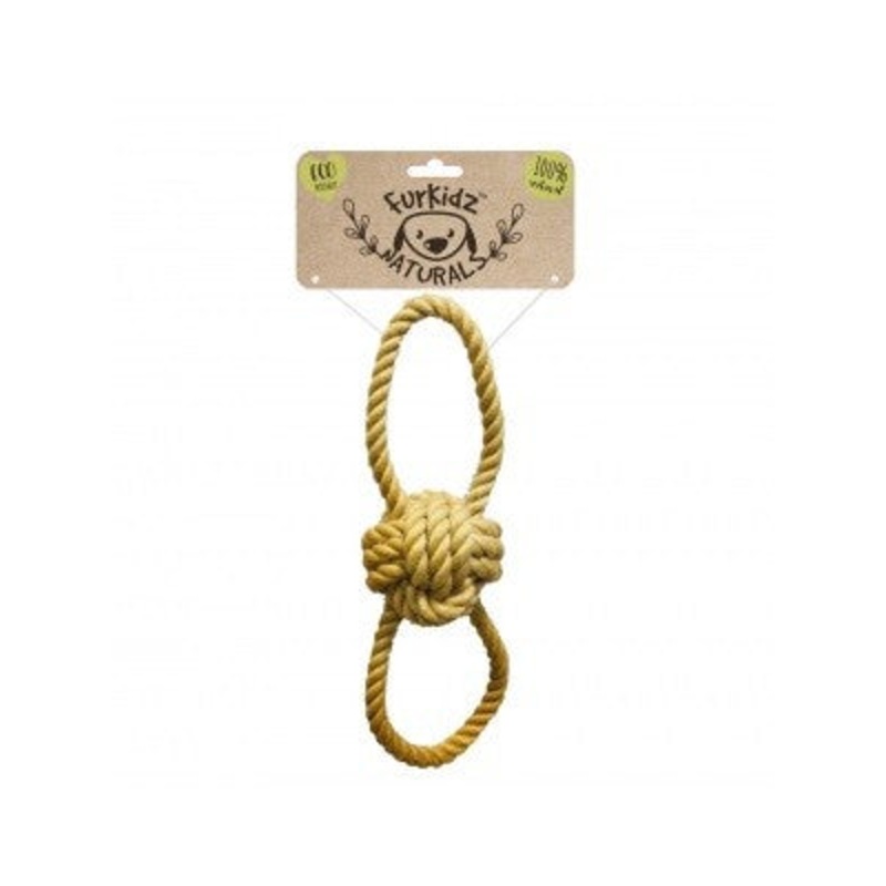 FURKIDZ NATURES CHOICE DOG TOY JUTE BALL TUGG 36CM