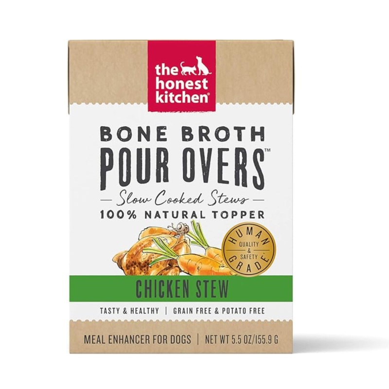 Honest Kitchen Pour Overs Bone Broth Dog Food Topper – Chicken Stew Dog – 5.5oz