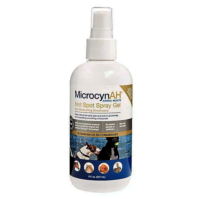 Hot Spot Spray Gel with Dimethicone for Dog, Cat & Small Animal Skin 8oz