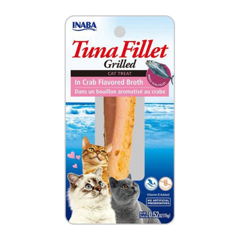 Inaba Grilled Tuna Fillet in Crab Flavored Broth Cat Treat .52-oz.