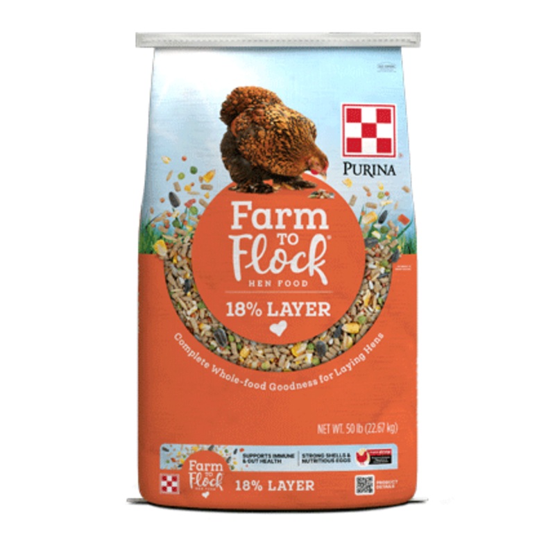 Purina Farm to Flock 18% Layer Hen Food – 50lb