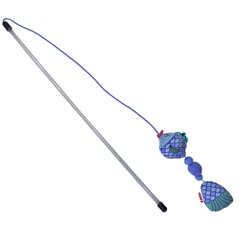 Scrattles Wand Teaser Fish Interactive Cat Toy 32.25 in